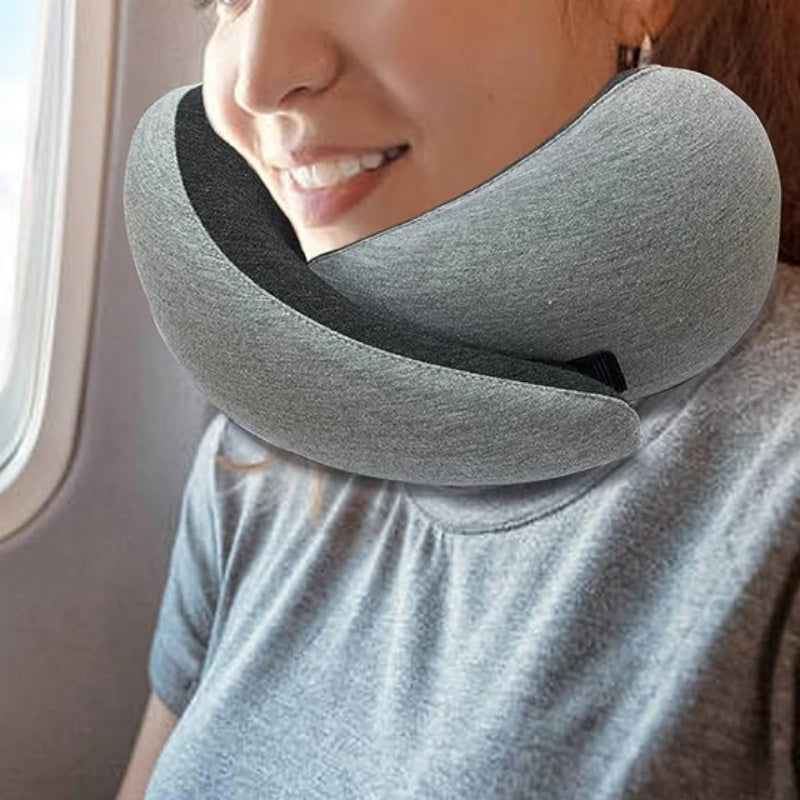 Memory Foam Travel Neck Pillow – Durable U-Shape Airplane Cushion