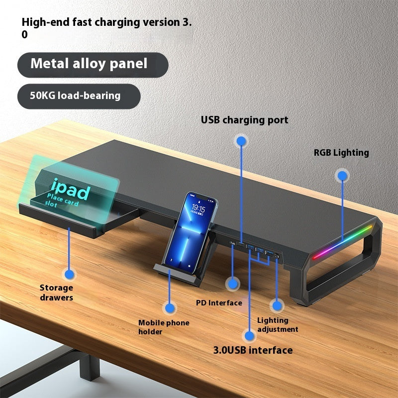 ️ Alloy Monitor Stand – Sleek, Smart, and Built for Remote Work