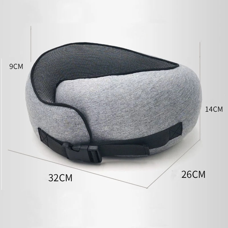 Memory Foam Travel Neck Pillow – Durable U-Shape Airplane Cushion