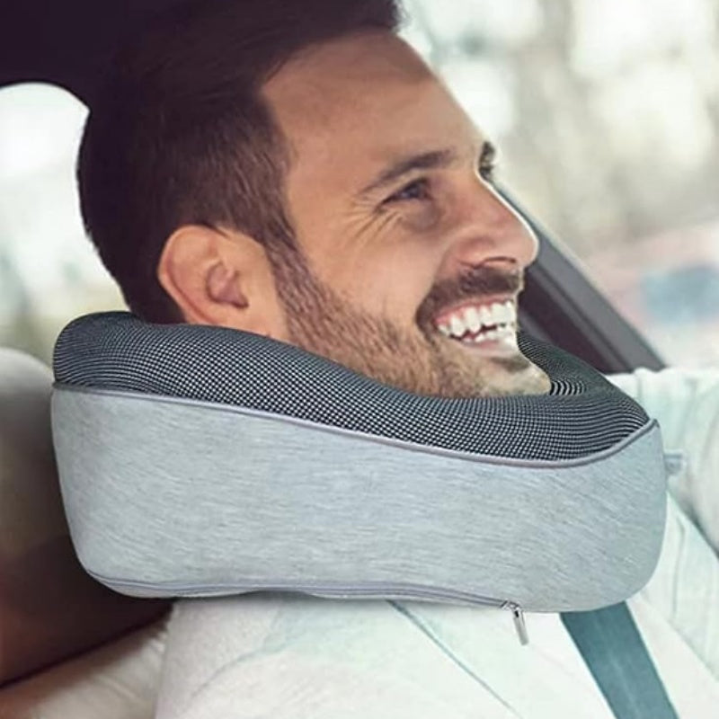 Memory Foam Travel Neck Pillow – Durable U-Shape Airplane Cushion