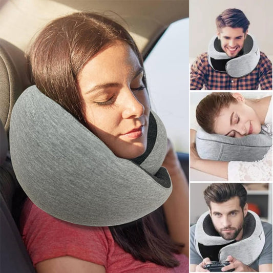 Memory Foam Travel Neck Pillow – Durable U-Shape Airplane Cushion